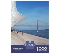Art Museum Lisbon Bridge Jigsaw Puzzle 1000 Pieces, Romantic City Break Scene, 1000 Pieces for Adults, Travel Gift for Adults, Screen-Free Fun, 38x26cm/1000pcs