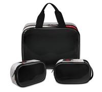 Art Music Note Cd Makeup Bag for Women Men, Translucent Cosmetic Bag Wash Pouch Shower Bag 3 Pcs Travel Toiletry Toiletries Cosmetic Organizer