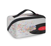 Art Music Note Cd Travel Makeup Bags for Women Men Girls Boys Wash Pouch Bag Portable Toiletry Cosmetic Toiletries Organizer Shower Bag