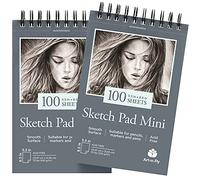 Art-N-Fly Sketchpad for Travel and Portable Sketch Work - Two Pack Spiral Bound 200 Sheets Total - Pad 70lb/100g for Drawing (5.5x8.5)