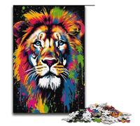 Art Neon Lion 1000 Piece Jigsaw Puzzles for Adults Jigsaw for Gifts Best Gift Suitable for And Teenager 14 And Up 1000 PCS(38x26cm)