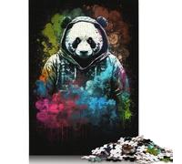 Art Neon Panda Puzzles for Adults Difficult Hard Brain Teaser Puzzles for Adult Children 1000pcs (75x50cm)