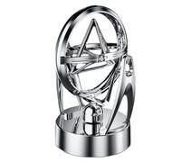 Art Newton - Sleek Metal Orbital Table Display, Science Experiment Device, Interactive Desktop Ornament, Modern Executive Gadget | Rotating Sphere Sculpture Rotating Sphere Desktop Mo