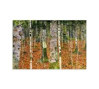 Art Nouveau 1903 Wall Art - Gustav Klimt Birch Forest Poster Featuring Vibrant Tree Trunks And Fall Leaves Picture Print Wall Art Painting Canvas Artworks Gift Idea Room Aesthetic Unframe 16x24inch(40