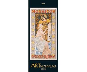 Art Nouveau 2026: Kunstkalender mit Jugendstilplakaten der Belle Époque. Wandkalender im Hochformat: 28,5 x 69 cm.