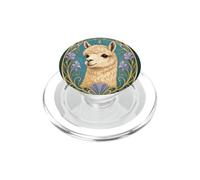Art Nouveau Alpaca Portrait Vintage Floral Frame PopSockets PopGrip for MagSafe