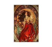 Art Nouveau Alphonse Mucha Style Print Canvas Poster Bedroom Decor Landscape Office Room Decor Gift 12x18inch(30x45cm)