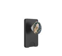 Art Nouveau Barn Owl Blue Iris Floral Design PopSockets PopWallet for MagSafe