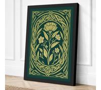 Art Nouveau Bloom Botanical Canvas Wall Art Print 24x16 Inch (61 x 41 cm)