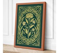 Art Nouveau Bloom Botanical Canvas Wall Art Print 36x24 Inch (91 x 61 cm)