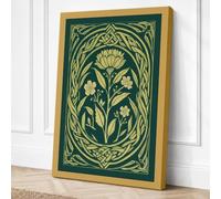 Art Nouveau Bloom Botanical Canvas Wall Art Print 36x24 Inch (91 x 61 cm)