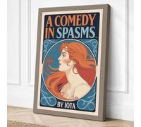 Art Nouveau Comedy Vintage Canvas Wall Art Print 18x12 Inch