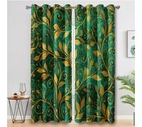 Art Nouveau Curtains for Living Room, Abstract Vine Leaf Blackout Curtains Bedroom, 52 x 84 Inch 2 Panels, 84 Drop Eyelet Thermal Window Drapes, Home Decor