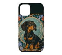 Art Nouveau Dachshund Dog Lover Floral Design Case for iPhone 12/12 Pro