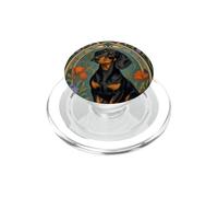 Art Nouveau Dachshund Dog Vintage Floral Design PopSockets PopGrip for MagSafe
