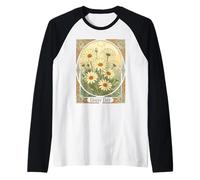 Art Nouveau Daisy Dreams Raglan Baseball Tee