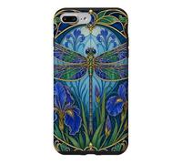 Art Nouveau Dragonfly Iris Blue and Purple Floral Case for iPhone 7 Plus/8 Plus