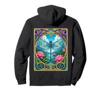 Art Nouveau Dragonfly Lotus Pond Nature Pullover Hoodie