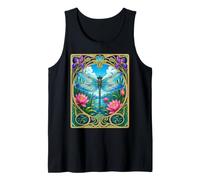 Art Nouveau Dragonfly Lotus Pond Nature Tank Top
