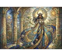 Art Nouveau Egyptian Queen 500 Piece Wooden Jigsaw Puzzle,Impossible Challenge,Educational Toy,Adults & Kids 14+,Home Wall Decor,Gift Idea,Wood,Stress Relief (52x38cm)