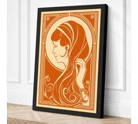 Art Nouveau Elegance Art Deco Canvas Wall Art Print 24x16 Inch (61 x 41 cm)