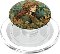 Art Nouveau Female Druid Adventurer Wanderer Nature Roleplay PopSockets PopGrip for MagSafe