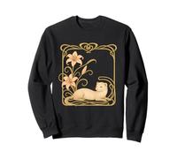 Art Nouveau Ferret Lily Motif Sweatshirt