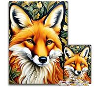 Art Nouveau Fox Morris 1000 Piece Jigsaw Wooden Jigsaw BrainChallenging DIY Decorative Game Family Interactive Toy 1000 PCS(75x50cm)