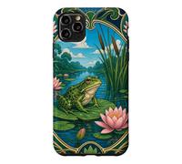 Art Nouveau Frog on Lily Pad Pond Nature Art Case for iPhone 11 Pro Max