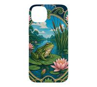 Art Nouveau Frog on Lily Pad Pond Nature Art Case for iPhone 14 Plus