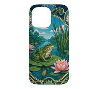 Art Nouveau Frog on Lily Pad Pond Nature Art Case for iPhone 14 Pro Max