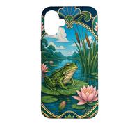 Art Nouveau Frog on Lily Pad Pond Nature Art Case for iPhone 16 Plus