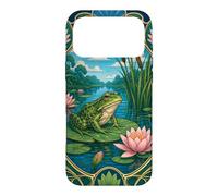 Art Nouveau Frog on Lily Pad Pond Nature Art Case for iPhone 17 Pro Max