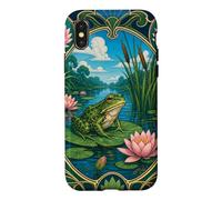 Art Nouveau Frog on Lily Pad Pond Nature Art Case for iPhone X/XS