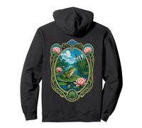 Art Nouveau Frog on Lily Pad Pond Nature Art Pullover Hoodie