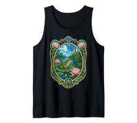 Art Nouveau Frog on Lily Pad Pond Nature Art Tank Top