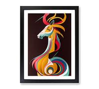 Art Nouveau Horse Framed Wall Art Print A2 Black
