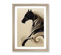Art Nouveau Horse Framed Wall Art Print A2 Oak