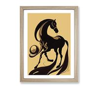 Art Nouveau Horse Framed Wall Art Print A2 Oak