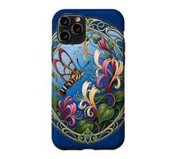 Art Nouveau Hummingbird Moth with Honeysuckle Flowers Case for iPhone 11 Pro
