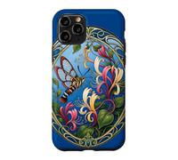Art Nouveau Hummingbird Moth with Honeysuckle Flowers Case for iPhone 11 Pro