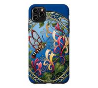 Art Nouveau Hummingbird Moth with Honeysuckle Flowers Case for iPhone 11 Pro Max