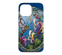 Art Nouveau Hummingbird Moth with Honeysuckle Flowers Case for iPhone 13 Pro Max