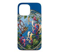 Art Nouveau Hummingbird Moth with Honeysuckle Flowers Case for iPhone 13 Pro Max