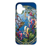 Art Nouveau Hummingbird Moth with Honeysuckle Flowers Case for iPhone 16