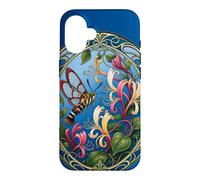 Art Nouveau Hummingbird Moth with Honeysuckle Flowers Case for iPhone 16