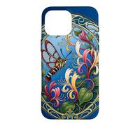 Art Nouveau Hummingbird Moth with Honeysuckle Flowers Case for iPhone 16 Pro Max