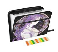 Art Nouveau Lady Purple 13 Pocket Expanding File Folder with Labels A4 Document Organizer with Zipper
