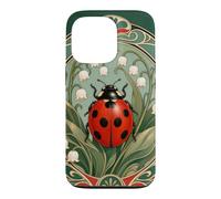 Art Nouveau Ladybug Lily of Valley Botanical Case for iPhone 13 Pro