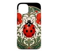 Art Nouveau Ladybug Poppy Floral Case for iPhone 13